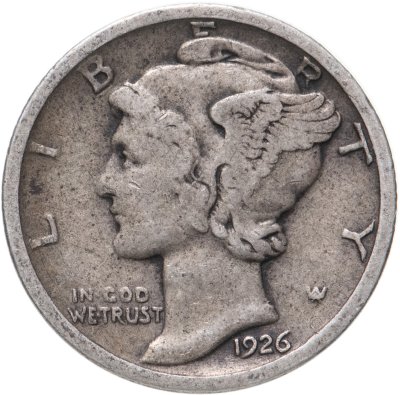 купить США 10 центов (дайм, one dime) 1926 Mercury Dime Без отметки монетного двора