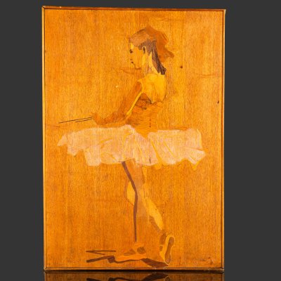 купить Настенное панно "Балерина", дерево, инкрустация, СССР, 1960-1990 гг.