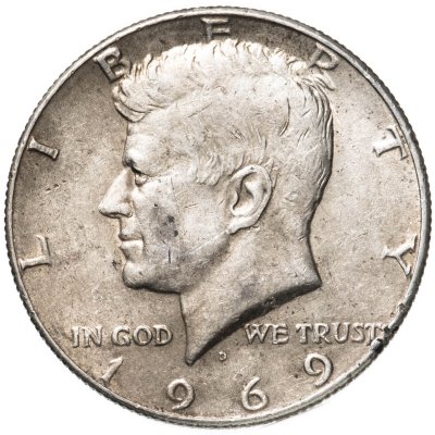 купить США 50 центов (1/2 доллара, half dollar) 1969 D Kennedy Half Dollar (Кеннеди)