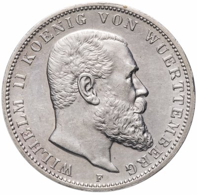 купить Германия (Империя, Вюртемберг) 3 марки (mark) 1913 F