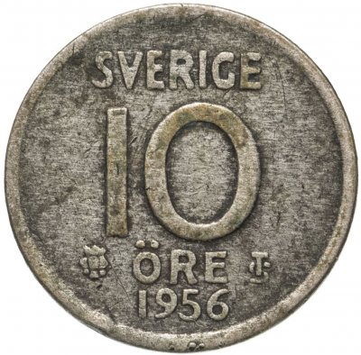 купить Швеция 10 эре (ore) 1956