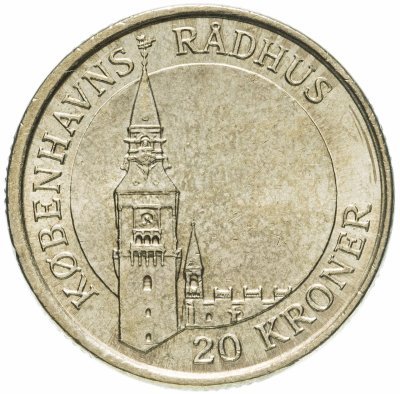 купить Дания 20 крон (kroner) 2007 Башня Ратуши, Копенгаген