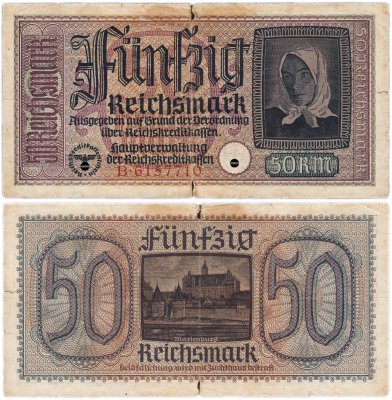 купить Германия 50 марок 1940-1945 год (Pick R140(1) Оккупационные территории