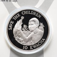 Купить Замбия 10 квача (kwacha) 1989 года 70 лет Фонду Защиты Детей