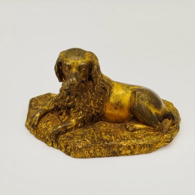 купить Статуэтка "Лежащая собака", бронза, золочение, Западная Европа, 1890-1920 гг.