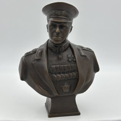 купить Бюст "Г.К. Жуков" репродукция работы С.Г. Багранова 1975, бронза, Российская Федерация, 2023-2024 гг.