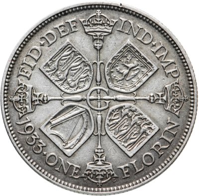 купить Великобритания 1 флорин (2 шиллинга, shillings) 1933