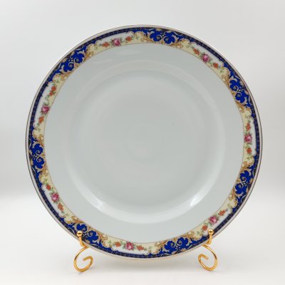купить Блюдо круглой формы, украшенное цветочным декором, фарфор, деколь, золочение, Moritz Zdekauer (MZ), Чехословакия, 1930-1940 гг.