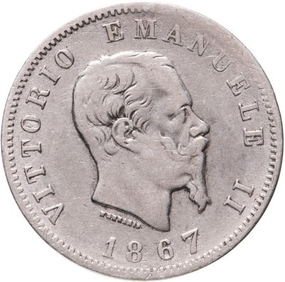 купить Италия 1 лира 1867
