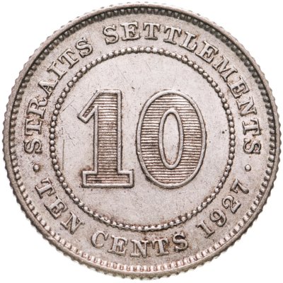 купить Стрейтс Сетлментс 10 центов (cents) 1927