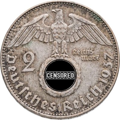купить Германия, Третий рейх, 2 рейхсмарки 1937 D Рейхспрезидент Германии Пауль фон Гинденбург