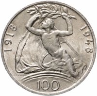 купить Чехословакия 100 крон 1948 "30-летие независимости"
