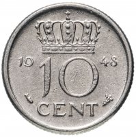 Купить Нидерланды 10 центов (cents) 1948