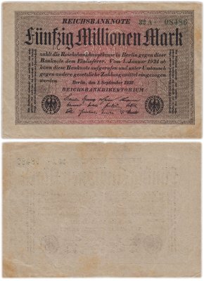 купить Германия 50000000 марок 1923 года (Pick 109a(1)
