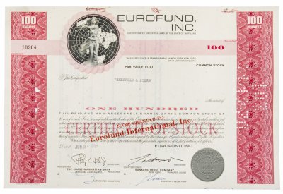 купить Акция США EUROFUND, INC. 1969 г.