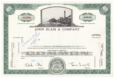 купить Акция США John Blair & Company 1966- 1969 гг.