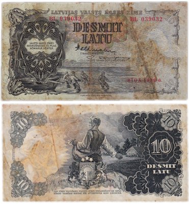 купить Латвия 10 латов 1939