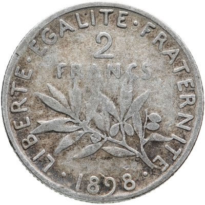 купить Франция 2 франка (francs) 1898
