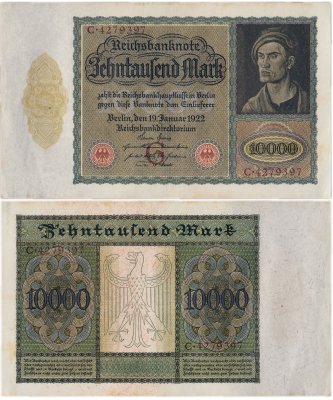 купить Германия 10000 марок 1922 год (Pick 70) Буква G