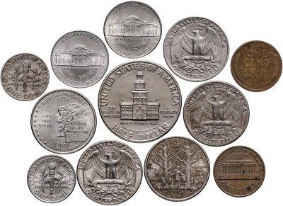 купить США набор из 12 монет 1925-2001