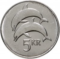 купить Исландия 5 крон (kronur) 2007 Дельфины