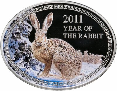 купить Ниуэ 1 доллар (dollar) 2011 Proof "Год кролика - заяц" в футляре с сертификатом