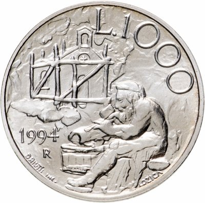 купить Сан-Марино 1000 лир (lire) 1994 "Основание первой церкви в Сан-Марино"