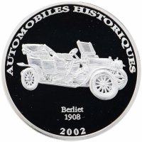 Купить Демократическая Республика Конго 10 франков 2002 "Автомобили истории - Berliet 1908" в капсуле
