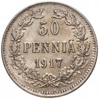 купить 50 пенни (pennia) 1917 S гербовый орел с коронами