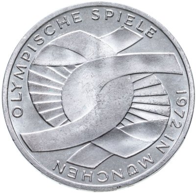 купить Германия 10 марок 1972 "XX летние Олимпийские Игры, Мюнхен 1972 - "Узел" знак монетного двора: "F" - Штутгарт