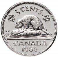 Купить Канада 5 центов (cents) 1968