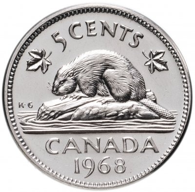 купить Канада 5 центов (cents) 1968