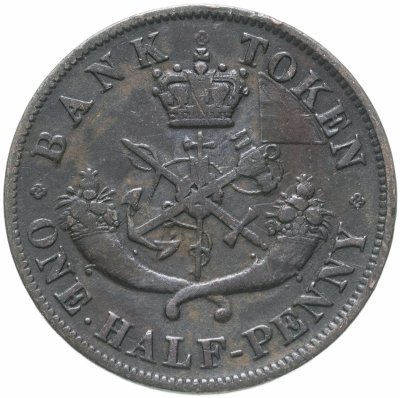 купить Канада банковский жетон(токен) 1/2 пенни 1854