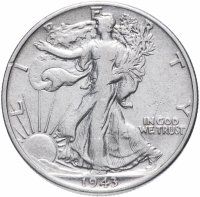 купить США 50 центов (1/2 доллара, half dollar) 1943
