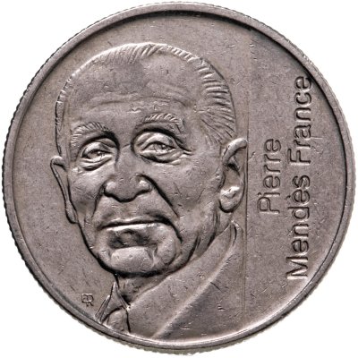купить Франция 5 франков 1992 "10 лет со дня смерти Пьера Мендеса-Франса"