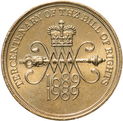 купить Великобритания 2 фунта (pounds) 1989 300 лет "Биллю о правах" Англии
