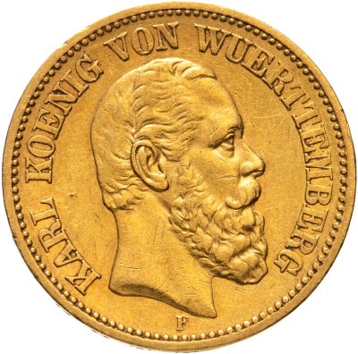 купить Германская империя (Вюртемберг) 20 марок (mark) 1872