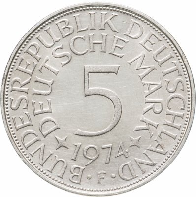 купить Германия 5 марок, 1974 Отметка монетного двора: "F" - Штутгарт