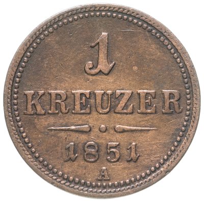 купить Австрия 1 крейцер (kreuzer) 1851 A