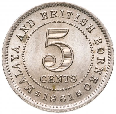 купить Малайя и Британское Борнео 5 центов (cents) 1961 без знака монетного двора