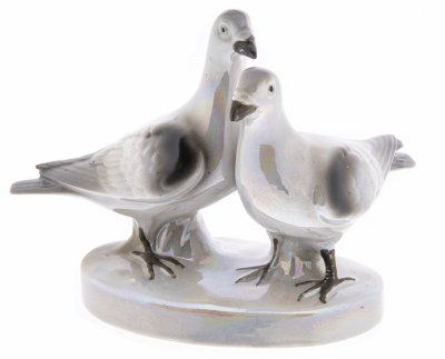 купить Статуэтка "Голуби", фарфор, роспись, люстр, ГДР, 1950-1960 гг.