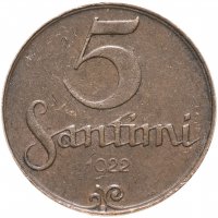 Купить Латвия 5 сантимов (santimu) 1922