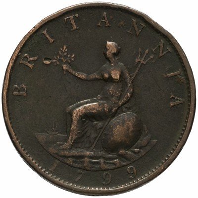 купить Великобритания 1 фартинг 1799