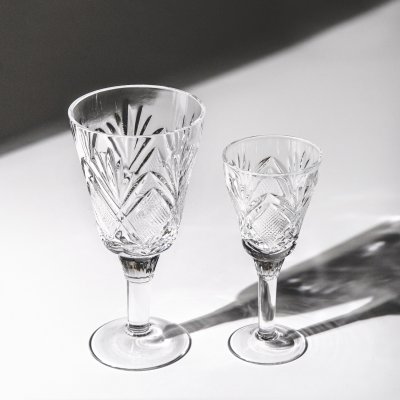 купить Набор из двух фужеров, хрусталь, резьба, СССР, 1970-1990 гг.