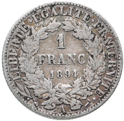 купить Франция 1 франк (franc) 1894