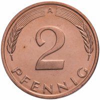 Купить Германия 2 пфенинга 1996