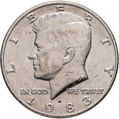 купить США 50 центов (1/2 доллара, half dollar) 1983 D Kennedy Half Dollar (Кеннеди) знак монетного двора "D" - Денвер