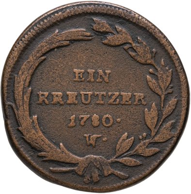 купить Австрия 1 крейцер 1780 Мария Терезия, знак монетного двора "W" - Вена