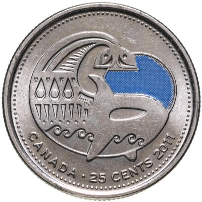 купить Канада 25 центов (cents) 2011 "Природа Канады - Косатка" (цветная)