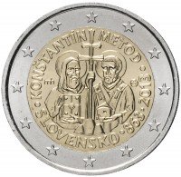 купить Словакия 2 евро 2013 "1150 лет прибытия Кирилла и Мефодия с миссией в Великую Моравию"